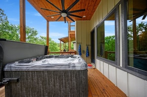 Covered hot tub