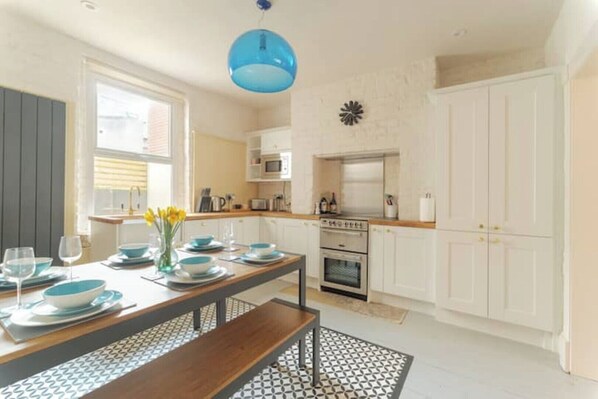 Light filled kitchen and dining
