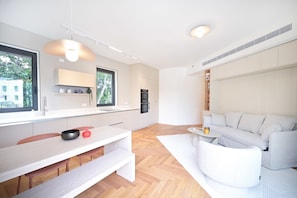 Living room and kitchen
