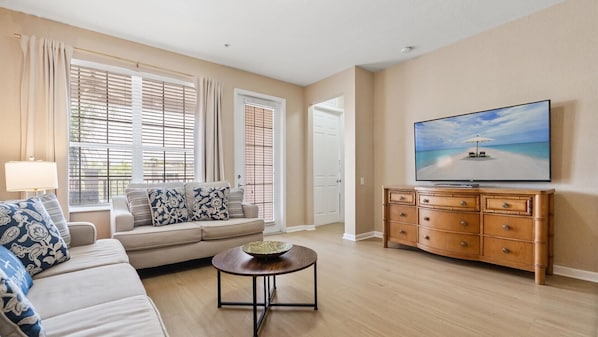 Inviting living area with smart TV