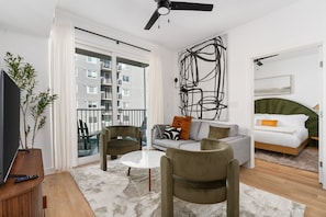 Experience comfort and sophistication in this designer-furnished apartment, perfect for short getaways or extended stays.