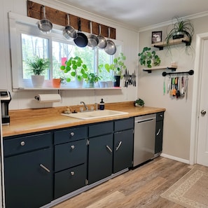Kitchen has a dishwasher