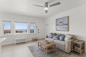 Charming dining area with ocean views, perfect for meals with a view.