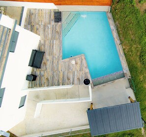 View to the pool from the second floor terrace