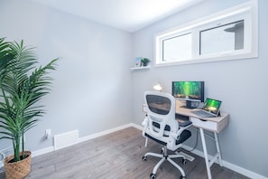 Large and comfy office space with complimentary monitor