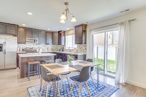 Dining Area & Kitchen | 2-Story House | In-Unit Laundry | Central Heating & A/C