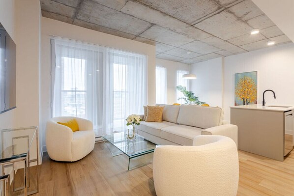 Bright and airy living space with modern charm
