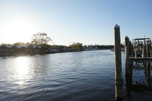 River standing on the dock