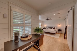 Large suite with king bed and entertainment system
