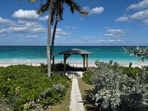 Our beach and beach palapa.