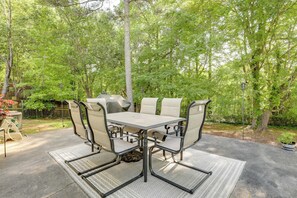 Patio | Dining Area | Charcoal Grill