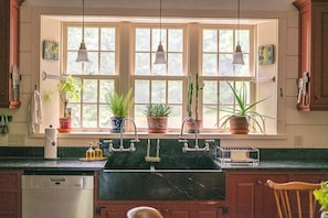 Kitchen view of back yard