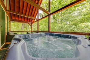 Relaxing hot tub