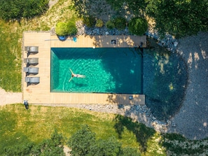 Villa Fézembat with natural pool and large wooded park