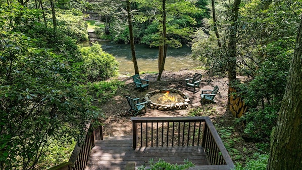 Your private Creekside fire pit. Perfect for smores or catch and release fishing!