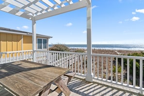 Back deck also has full size picnic table for outdoor meals.