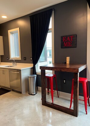 Full kitchen with table area