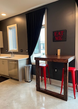 Full kitchen with table area
