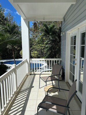 Balcony full length across condo