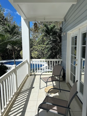 Balcony full length across condo