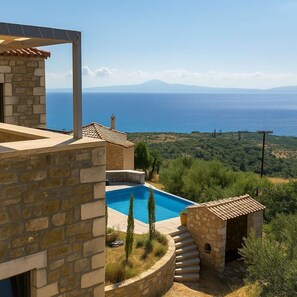 Sea-View Stone Villa with Private Pool Overlooking the Bay

