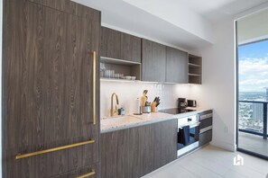 Modern kitchen, fully equipped for your culinary needs.