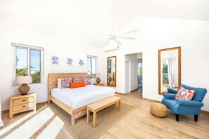 Comfortable and stylish bedroom.
