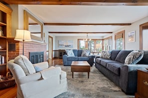 Living area with ample seating and Smart TV