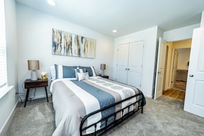 Relax in comfort in this serene bedroom