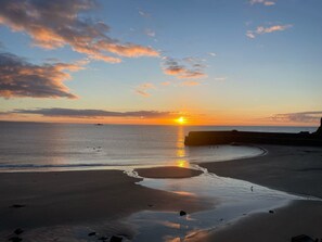 Himmel, Wasser, Horizont, Gewässer, Afterglow, Sonnenuntergang, Dämmerung, Strand, Wolke