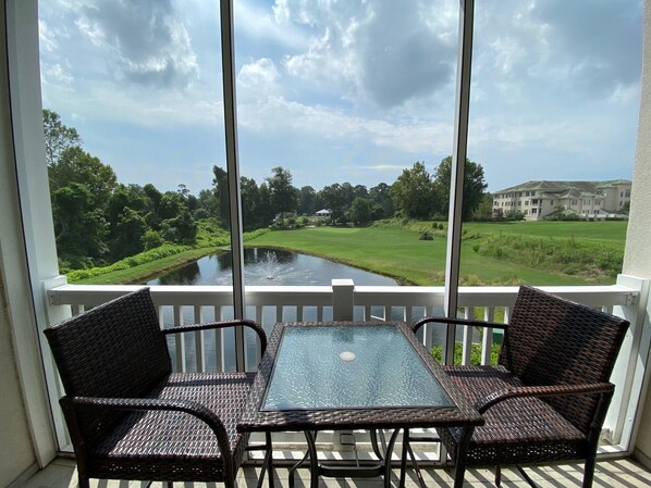 Patio Area with Pond Views