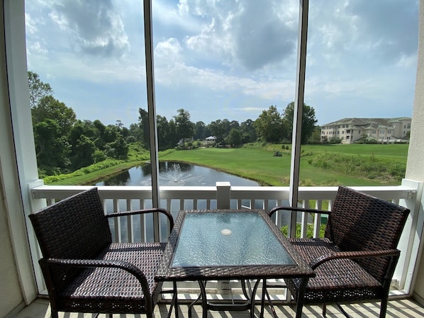 Patio Area with Pond Views