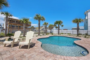 Lounge by the private pool