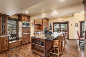 Indoors, Hardwood, Kitchen, Stained Wood, Dining Room
