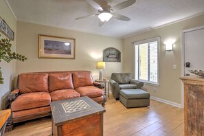 Relax in the cozy living area 