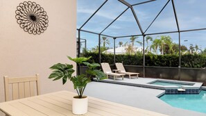 Lounge out by the pool and hot tub