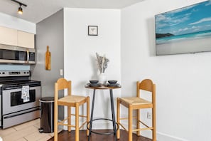 Cozy dining nook with a modern touch with seating for 2