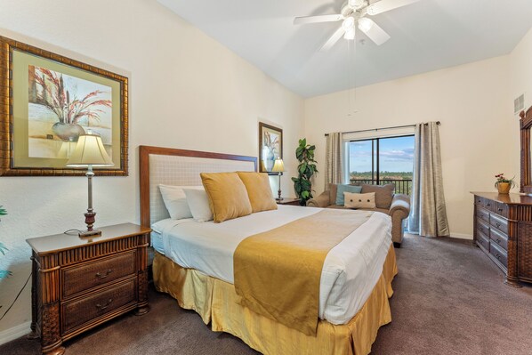 The regal king suite boasts a private ensuite, TV, & balcony access