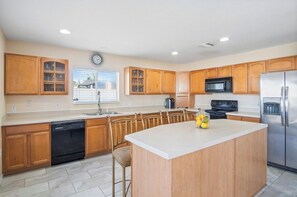 Meals will be made easy in the full kitchen