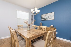 Well-appointed Dining Area with seating for 8