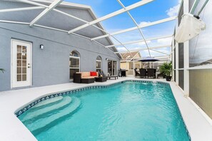 Make a splash in the private pool or lounge the day away under the lanai