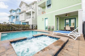 Make a splash in the private pool or soak your cares away in the bubbling hot tub!