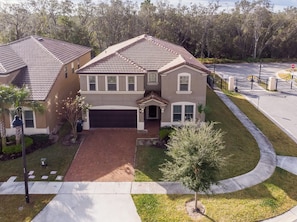 Aerial view of the house