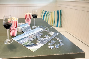 Settle in for movie night, wine night, or game night!