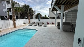 Four comfortable lounge chairs with great afternoon sun exposure. 