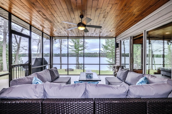 Lakeside screened in porch