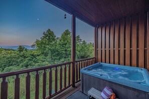 Unwind in the hot tub with panoramic views and complete privacy.