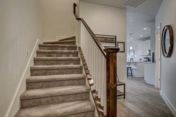 3 bedrooms, 2 full bathrooms, and a large loft upstairs.