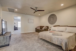 2 comfortable sleeper sofas, Smart TV with cable, and some board games in upstairs loft.