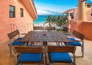 Enjoy coffee on the main balcony